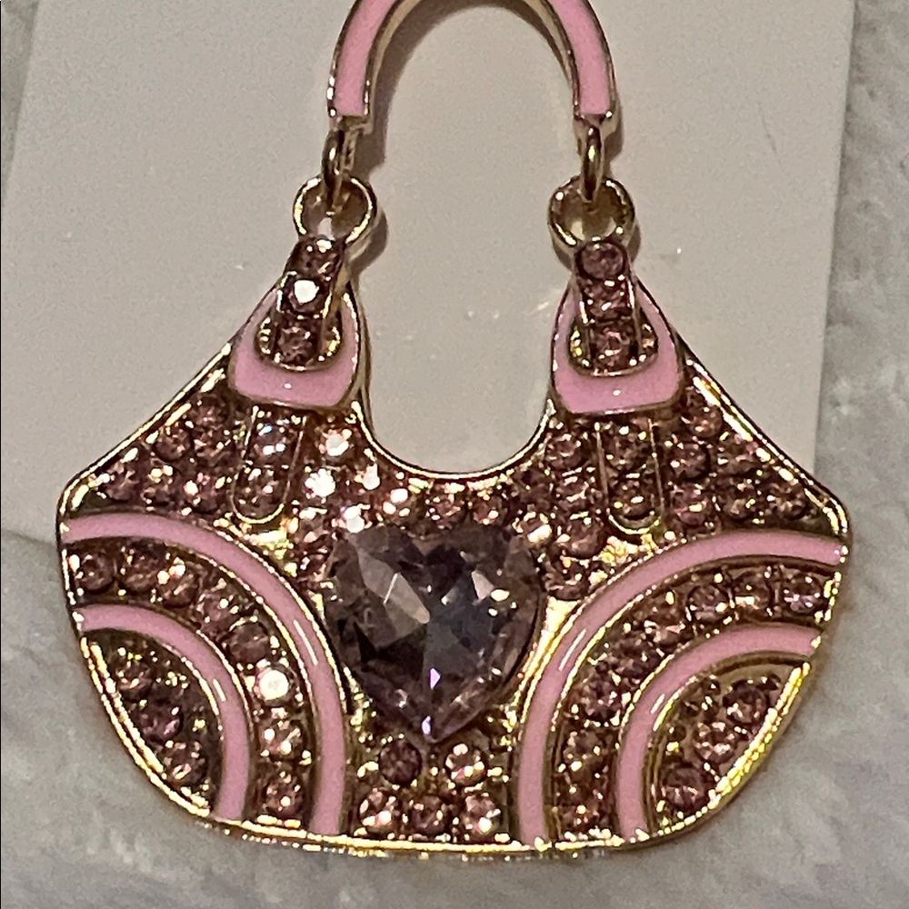 Pink and Gold Handbag Keychain - Picture 3 of 4